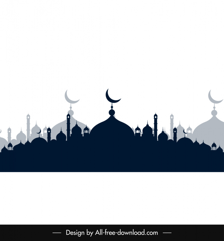 Detail Mosque Silhouette Vector Nomer 29