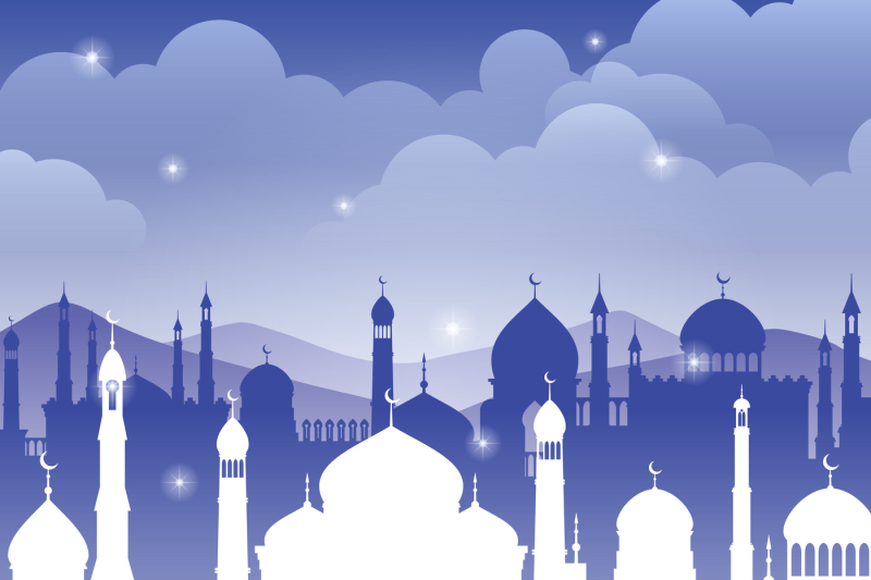 Detail Mosque Vector Background Nomer 13