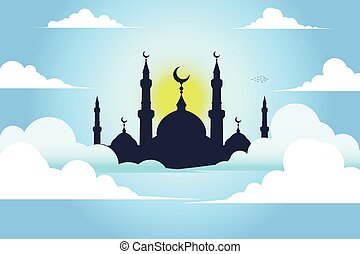 Detail Mosque Vector Background Nomer 23