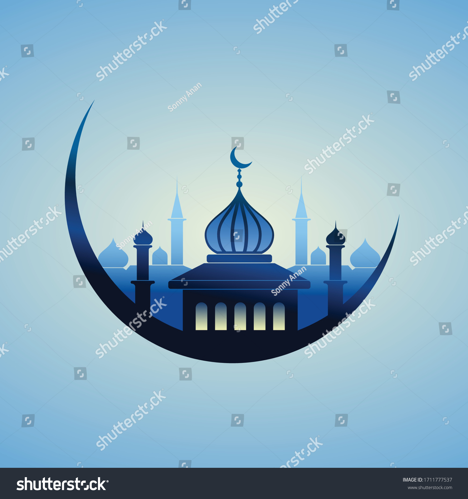 Detail Mosque Vector Background Nomer 27
