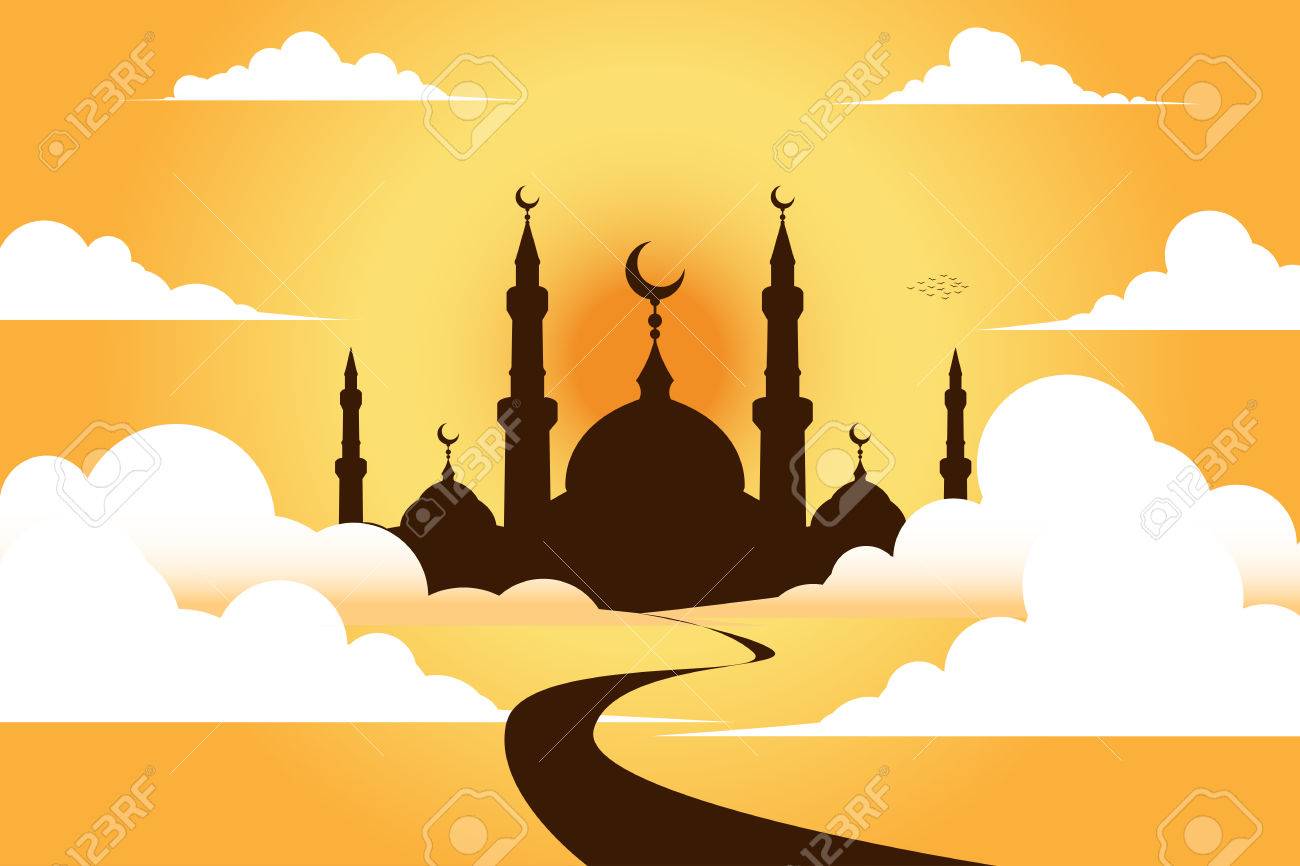 Detail Mosque Vector Background Nomer 5