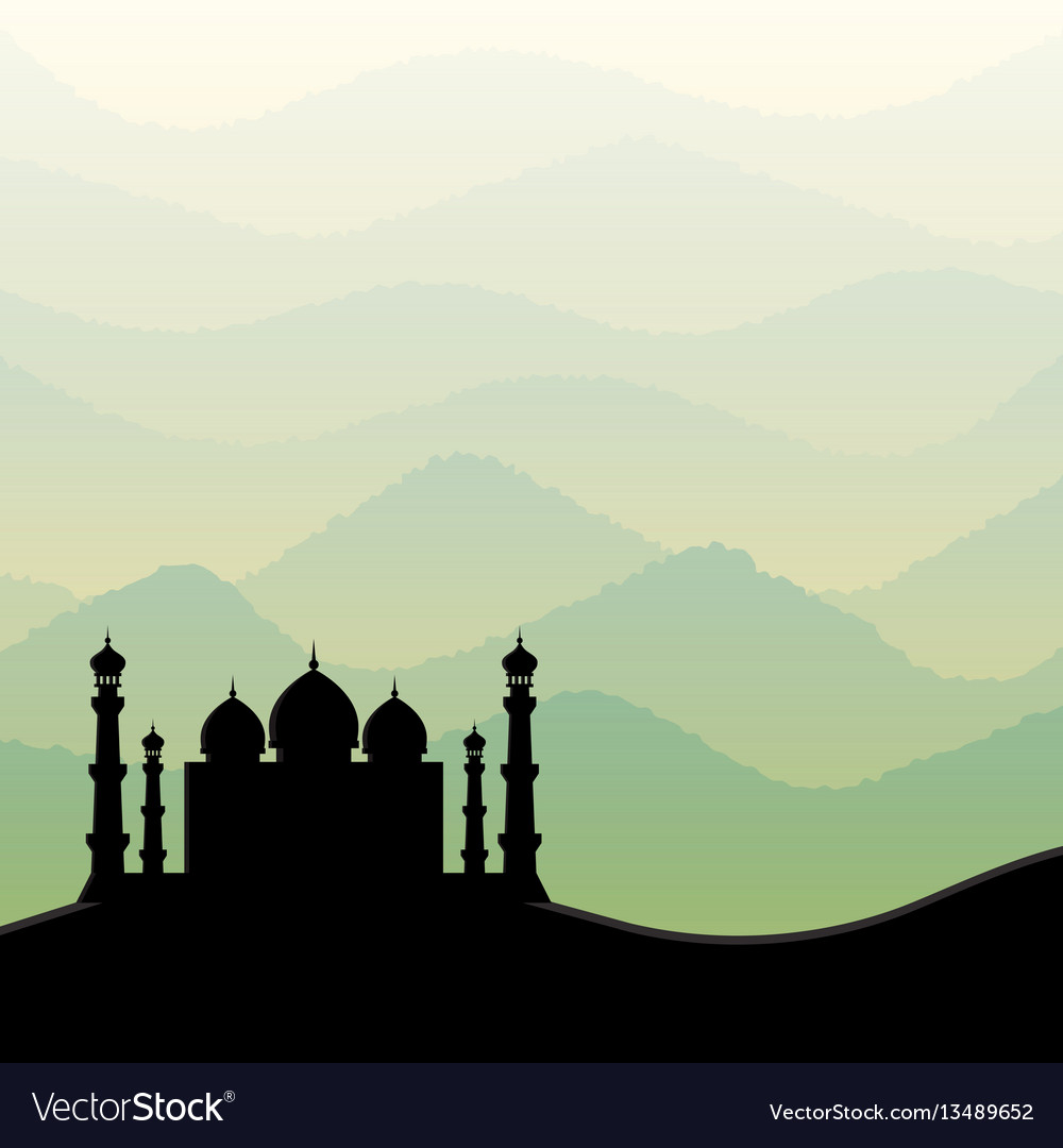 Detail Mosque Vector Background Nomer 9
