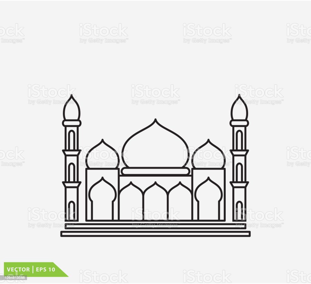 Detail Mosque Vector Design Nomer 48