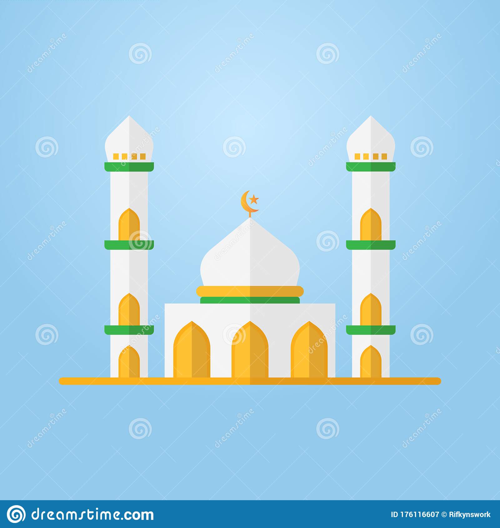 Detail Mosque Vector Design Nomer 50