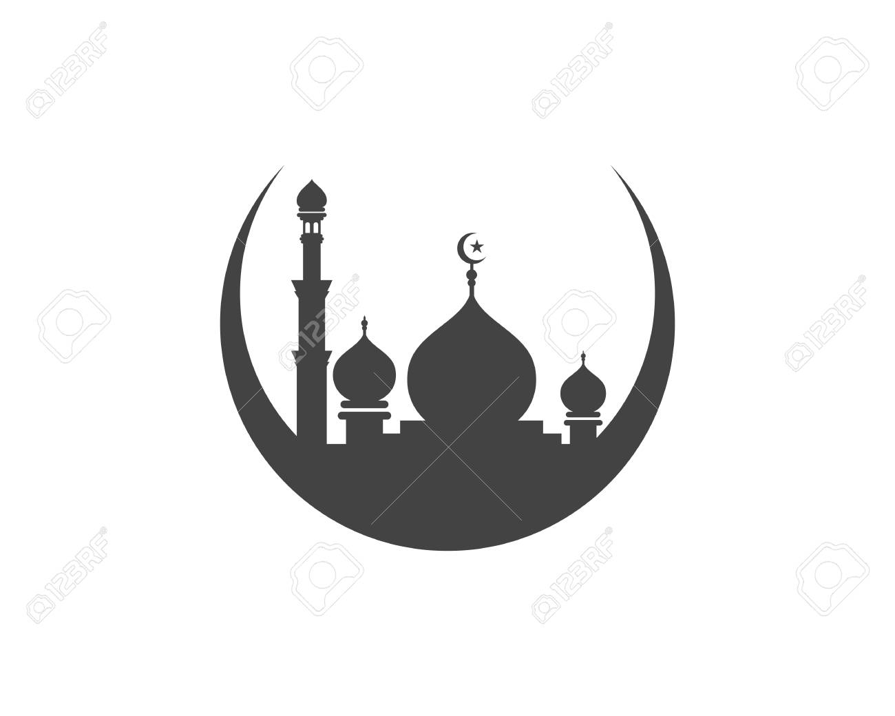 Detail Mosque Vector Design Nomer 56