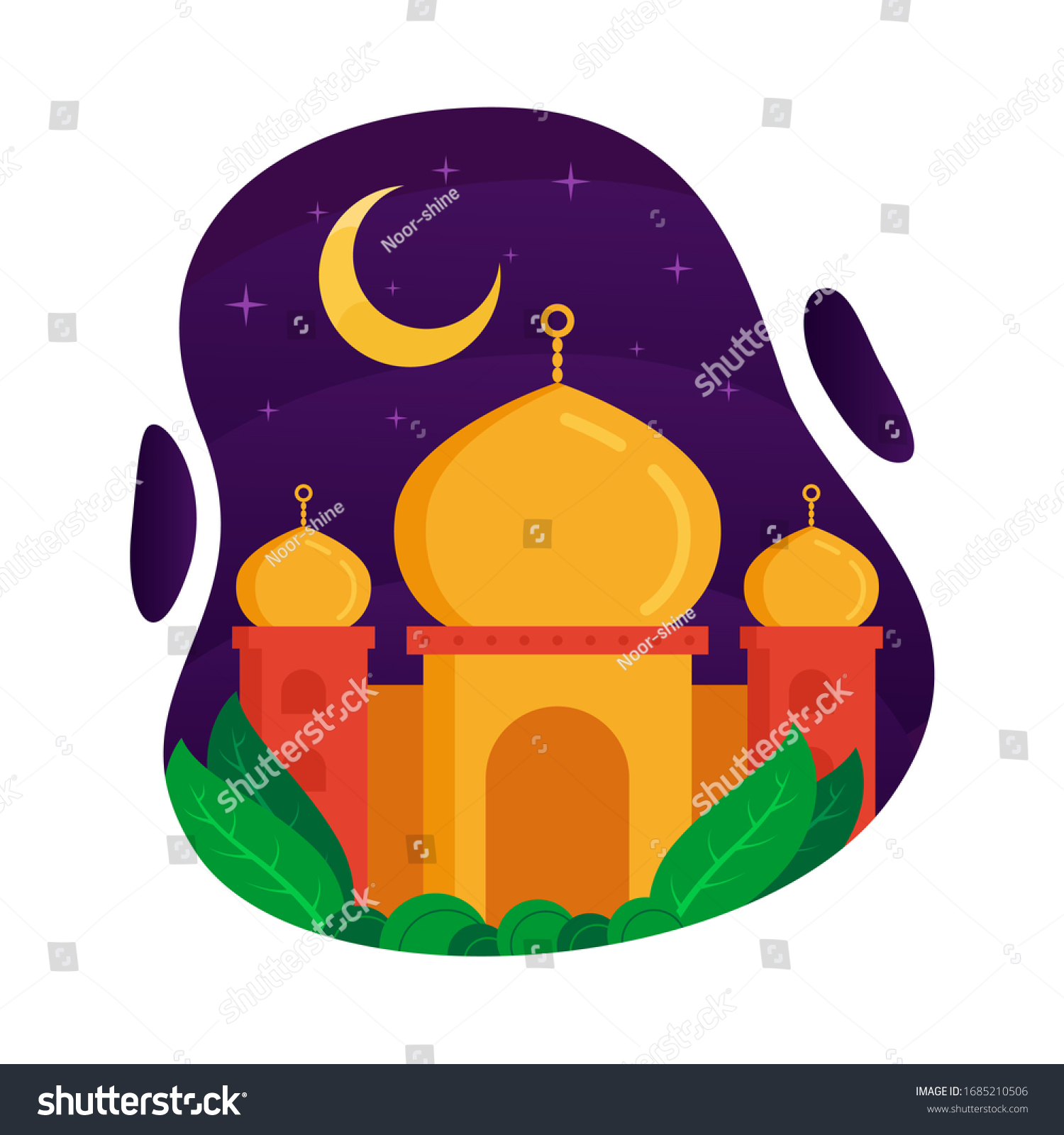 Detail Mosque Vector Design Nomer 58