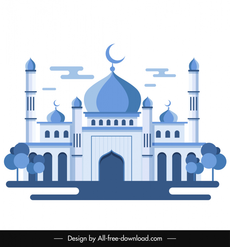 Detail Mosque Vector Design Nomer 8