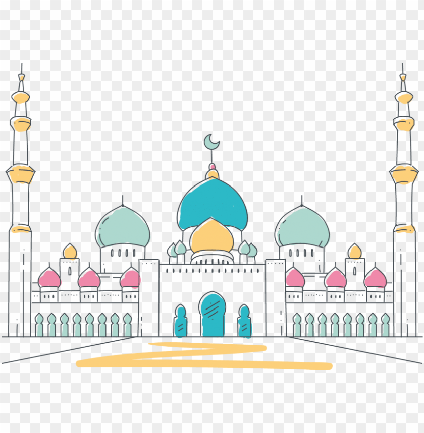 Detail Mosque Vector Free Nomer 52