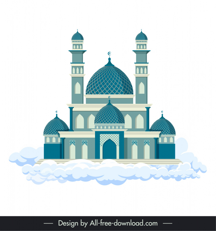 Detail Mosque Vector Free Download Nomer 6
