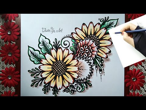 Detail Motif Batik Bunga Matahari Nomer 3