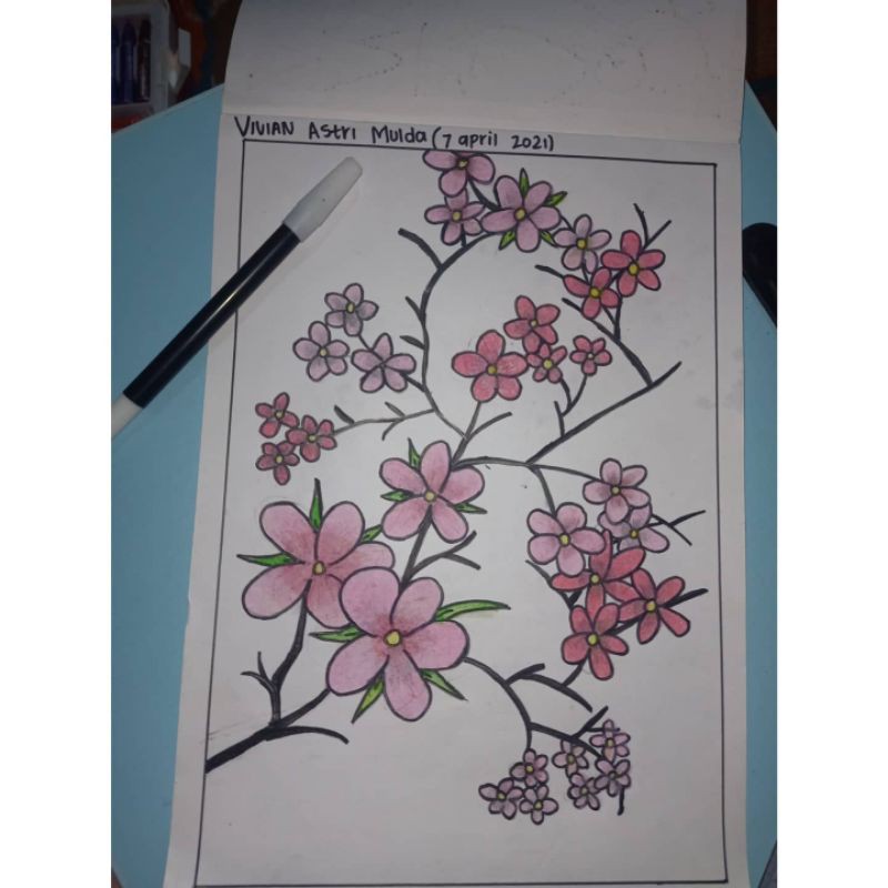 Detail Motif Batik Bunga Sakura Nomer 55