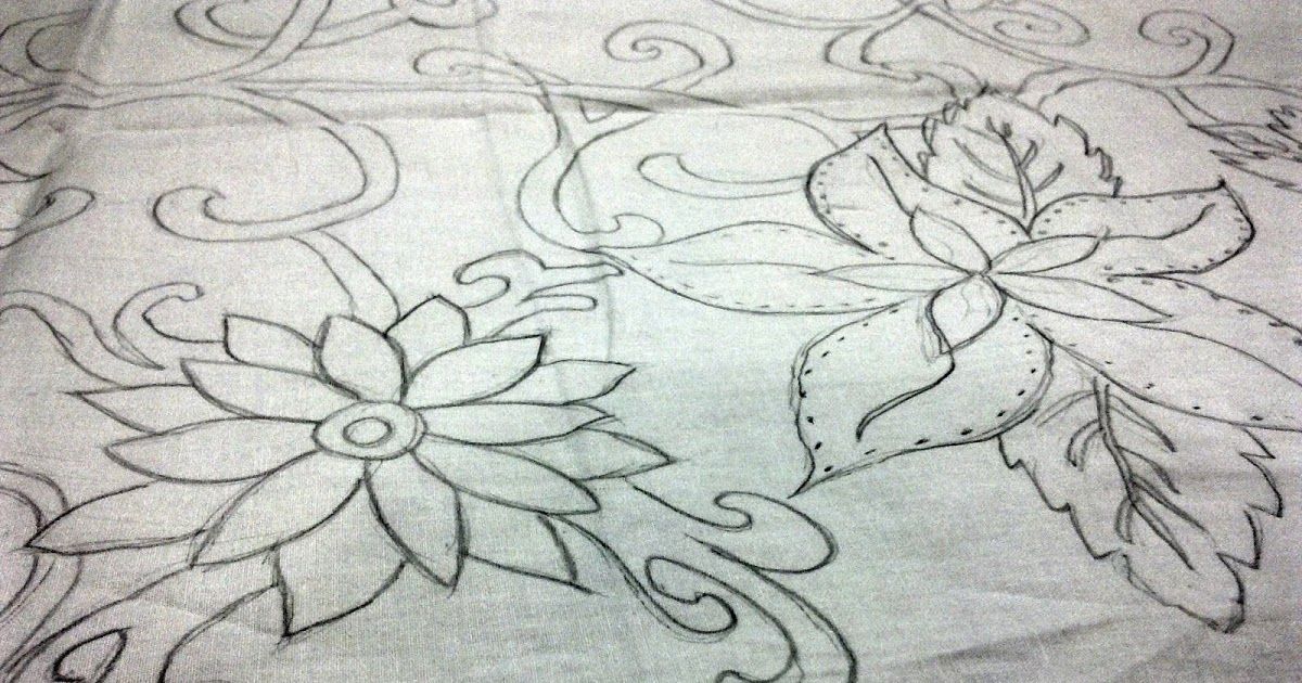 Detail Motif Batik Bunga Teratai Nomer 5