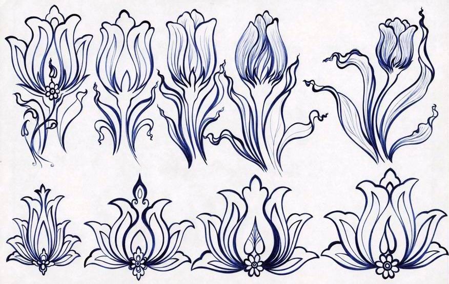 Detail Motif Batik Bunga Tulip Nomer 4