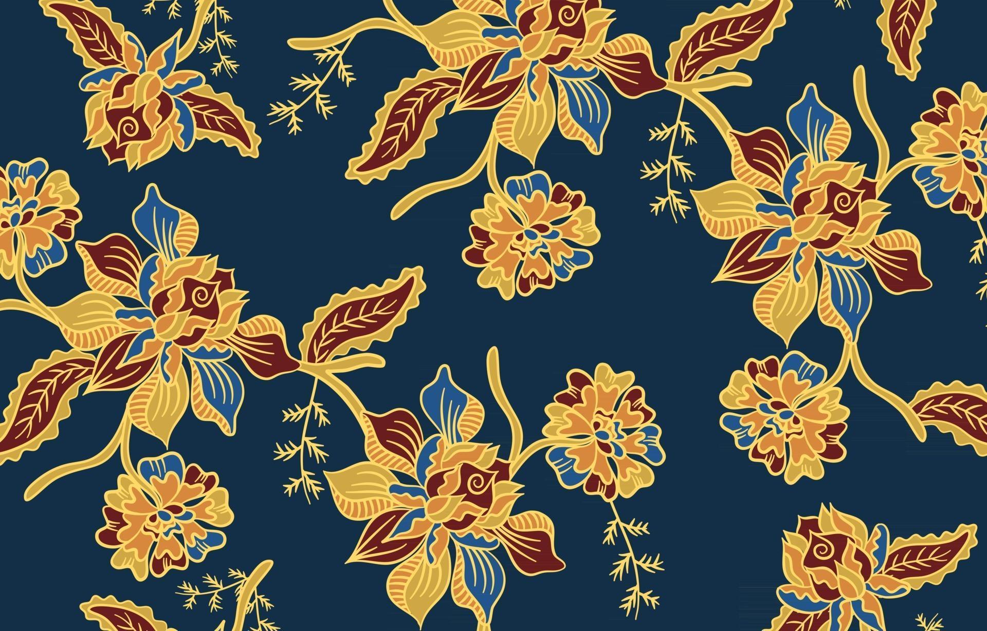 Detail Motif Batik Bunga Vector Nomer 21