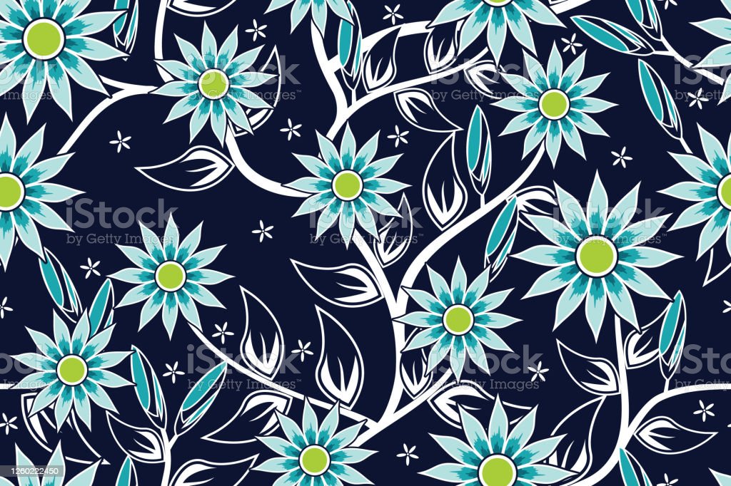 Detail Motif Batik Bunga Vector Nomer 23