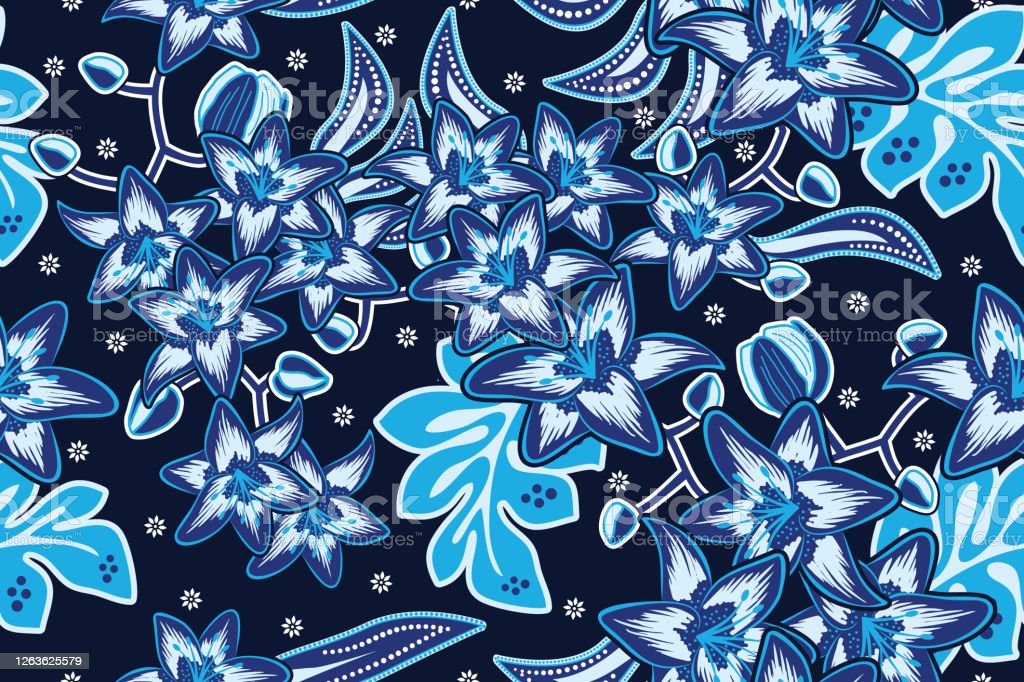 Detail Motif Batik Bunga Vector Nomer 30