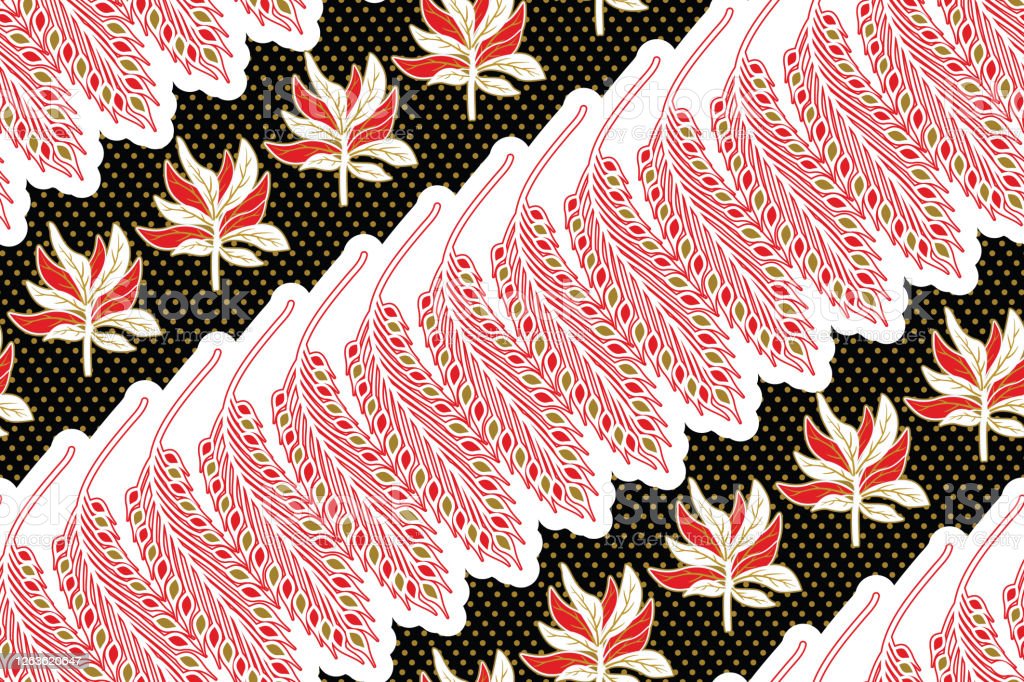 Detail Motif Batik Bunga Vector Nomer 32