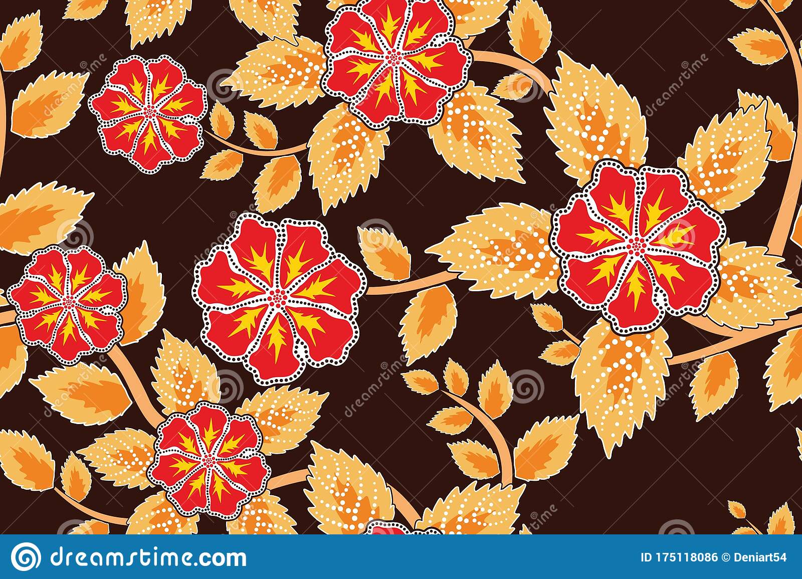 Detail Motif Batik Bunga Vector Nomer 51