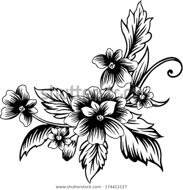 Detail Motif Batik Bunga Vector Nomer 10