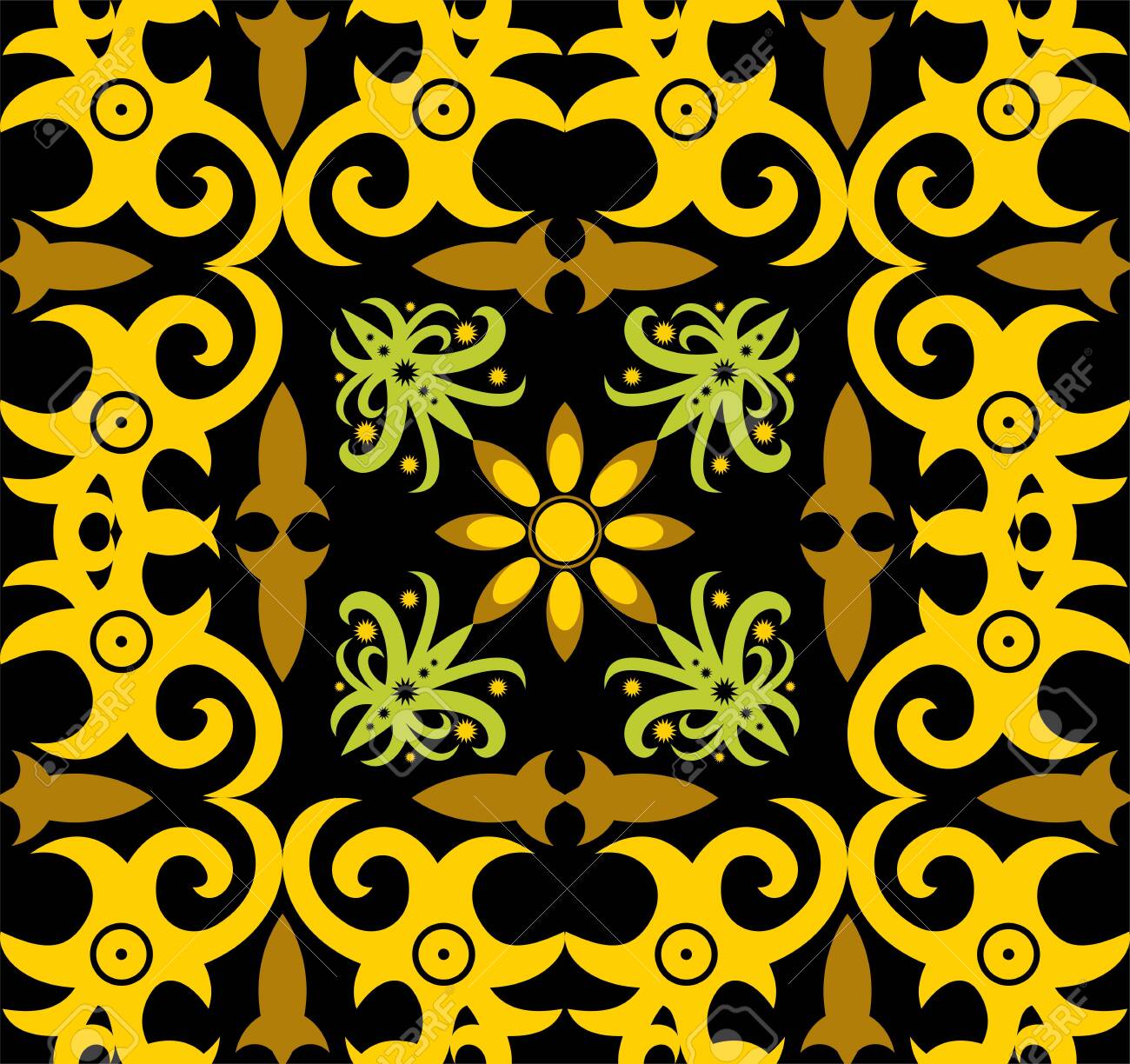 Detail Motif Batik Kalimantan Vector Nomer 19