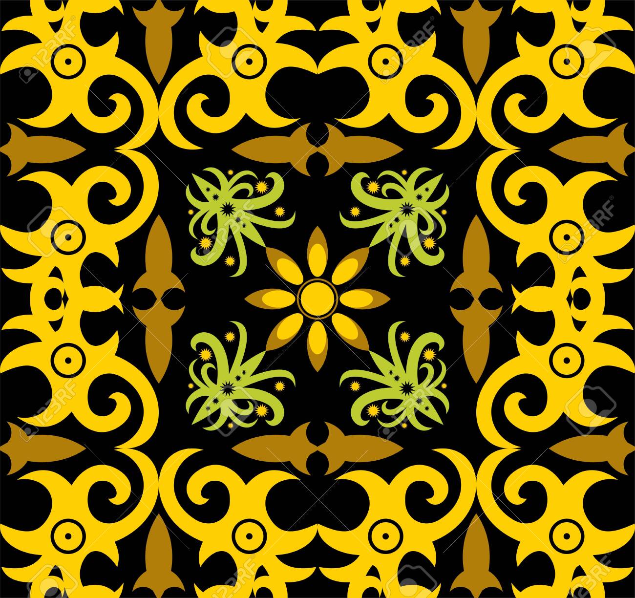 Detail Motif Batik Kalimantan Vector Nomer 19