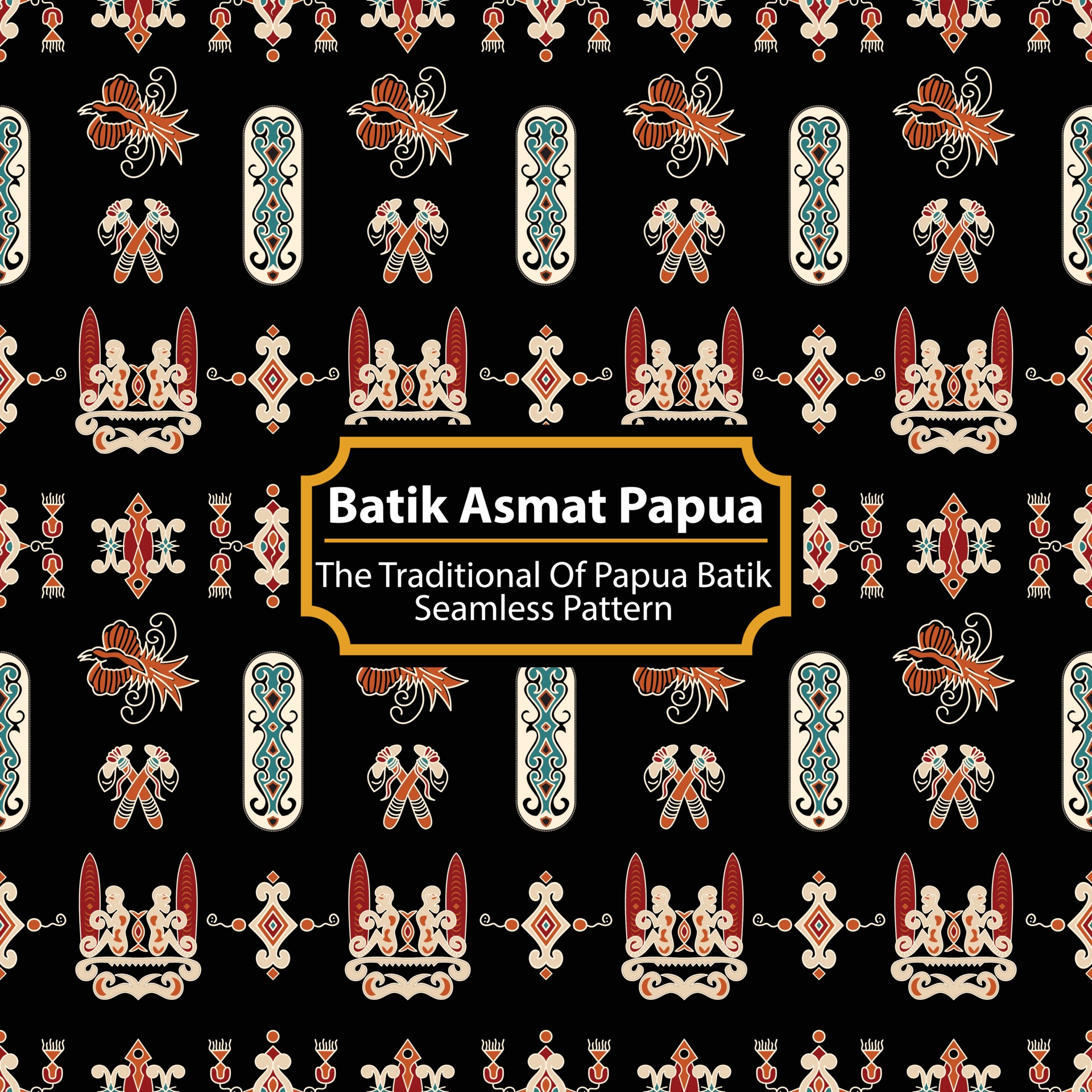 Detail Motif Batik Papua Vector Nomer 8