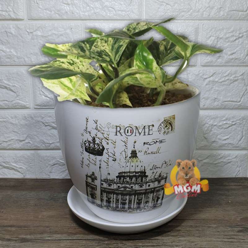 Detail Motif Cat Pot Bunga Nomer 40