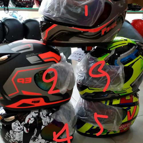 Detail Motif Helm Full Face Nomer 49