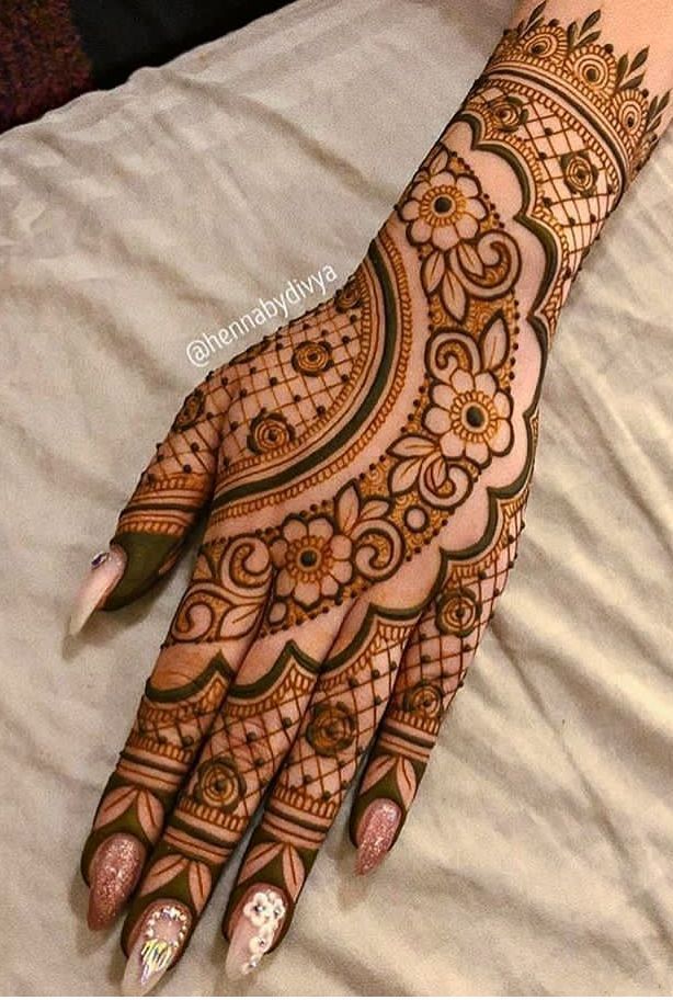 Detail Motif Henna Pengantin Simple Nomer 52