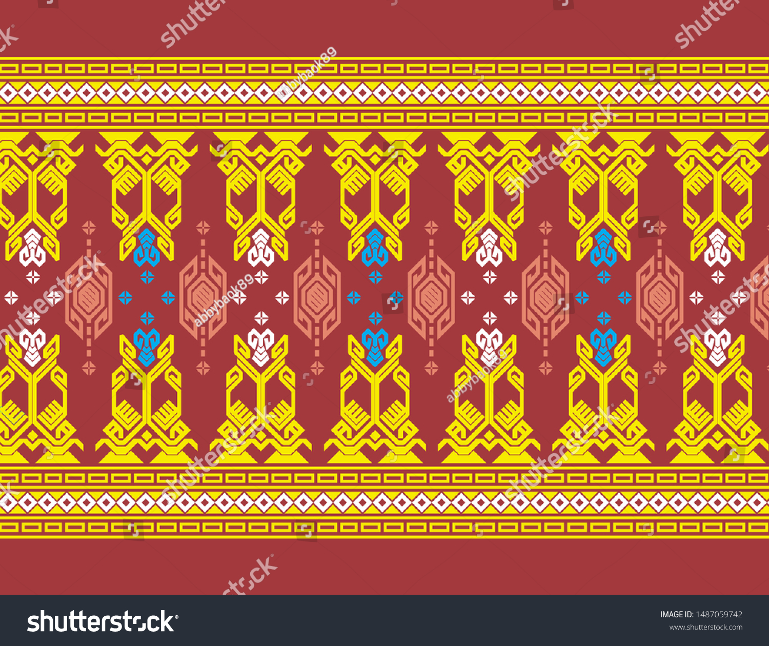 Detail Motif Songket Vector Nomer 20