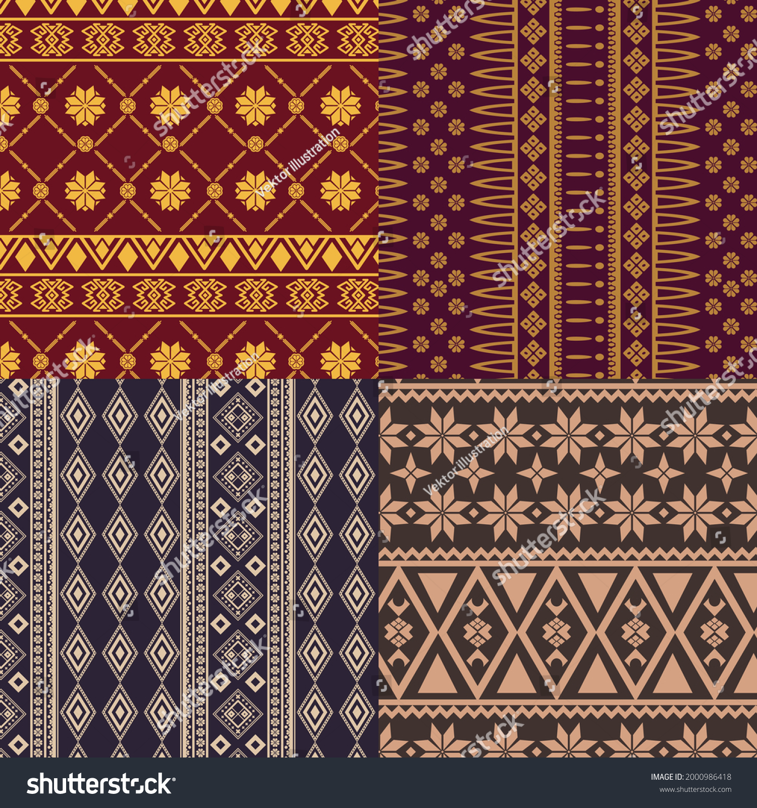 Detail Motif Songket Vector Nomer 39