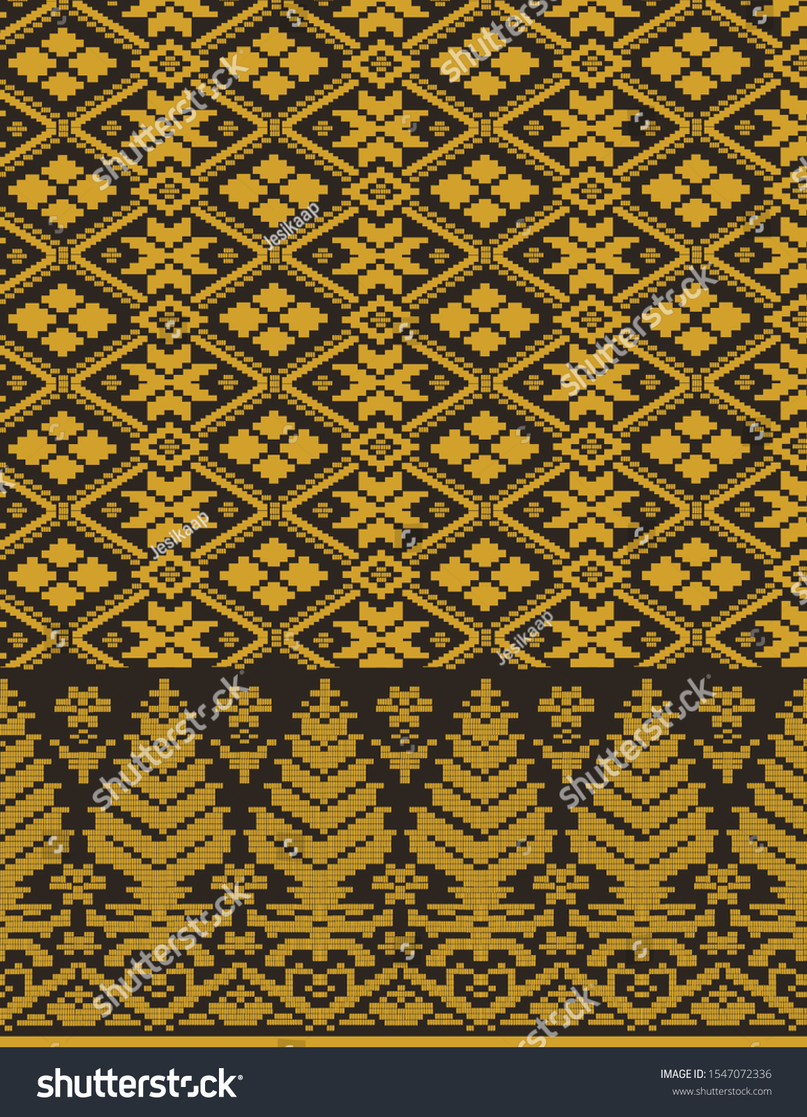 Detail Motif Songket Vector Nomer 44