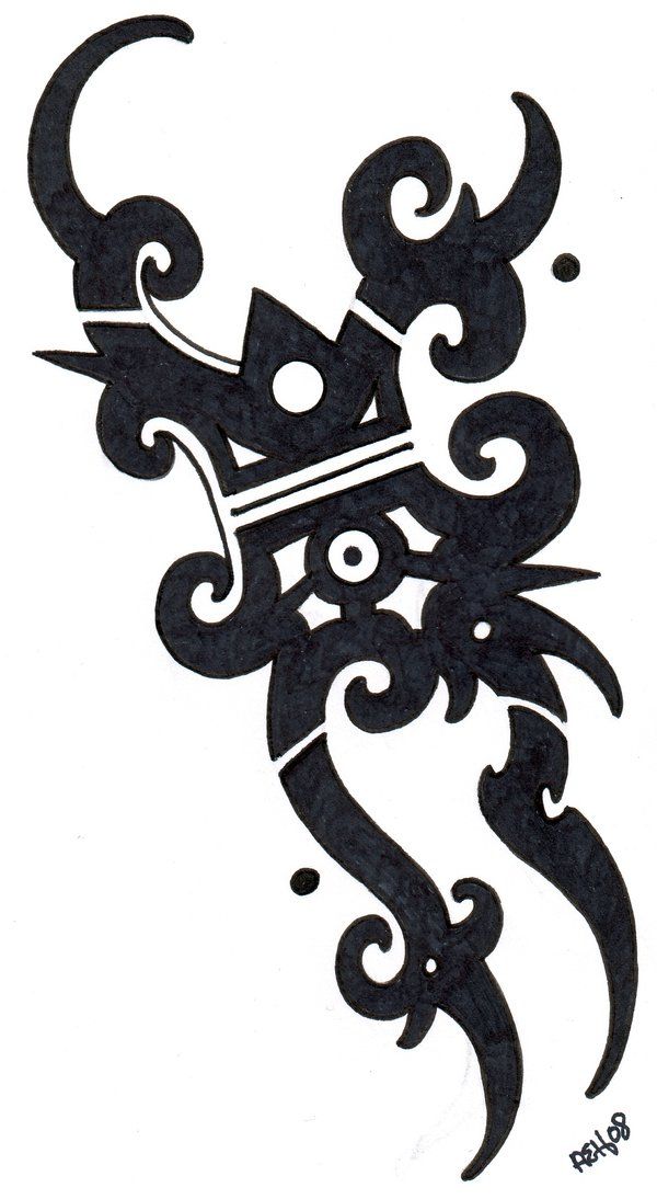 Detail Motif Tato Abstrak Nomer 19