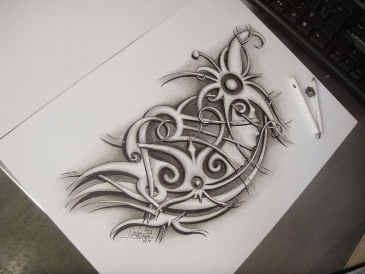 Detail Motif Tato Abstrak Nomer 22