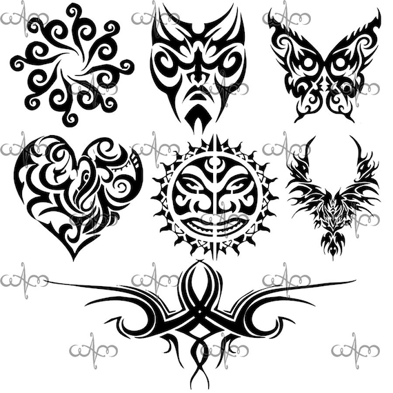 Detail Motif Tato Abstrak Nomer 28
