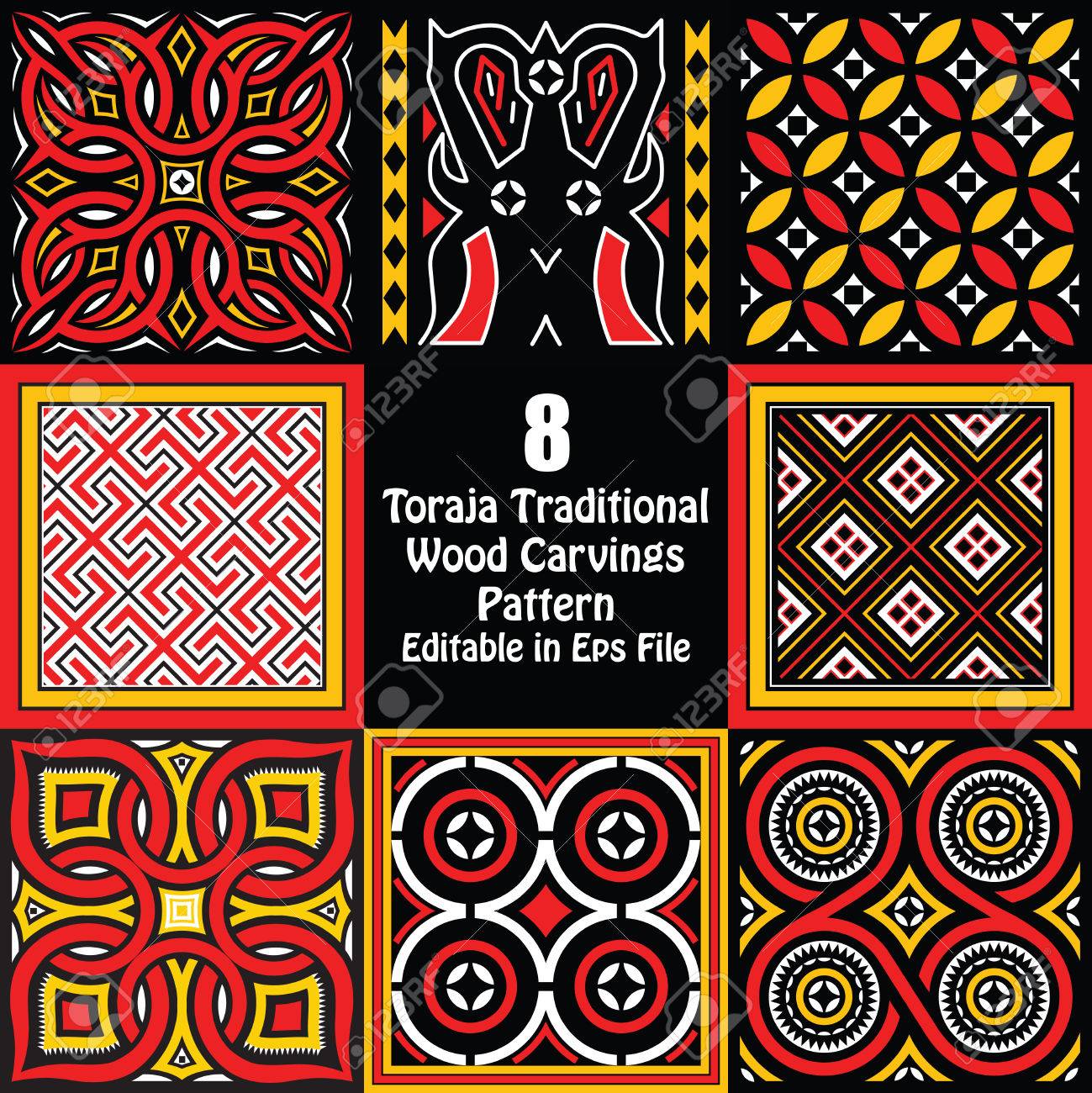 Detail Motif Toraja Vector Nomer 23