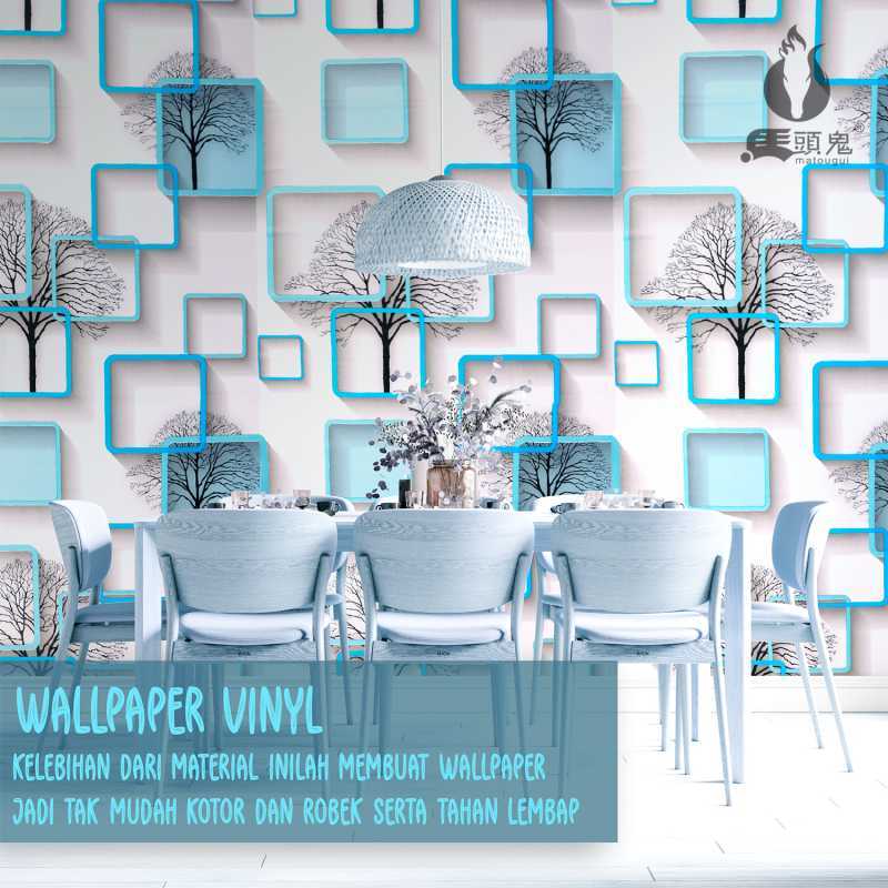 Detail Motif Wallpaper Dinding Warna Biru Nomer 11