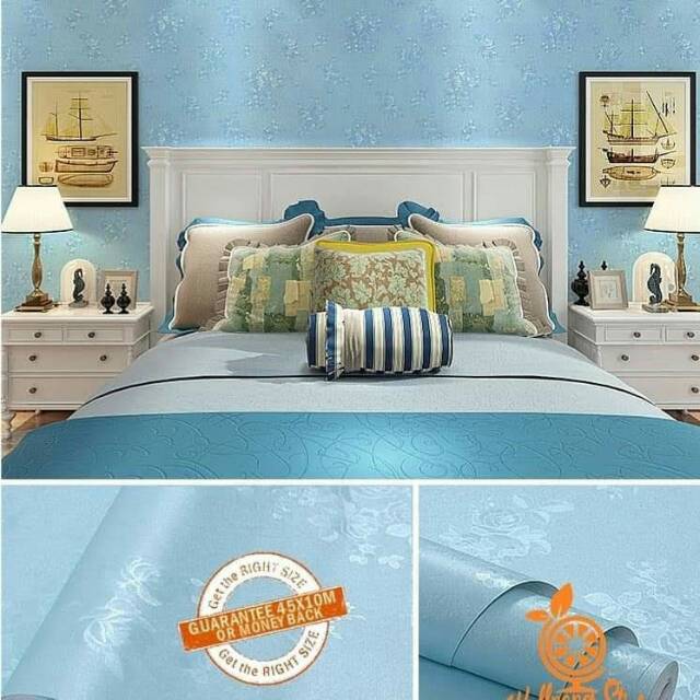 Detail Motif Wallpaper Dinding Warna Biru Nomer 15