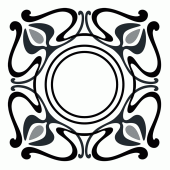 Detail Art Nouveau Circle Vector Nomer 10