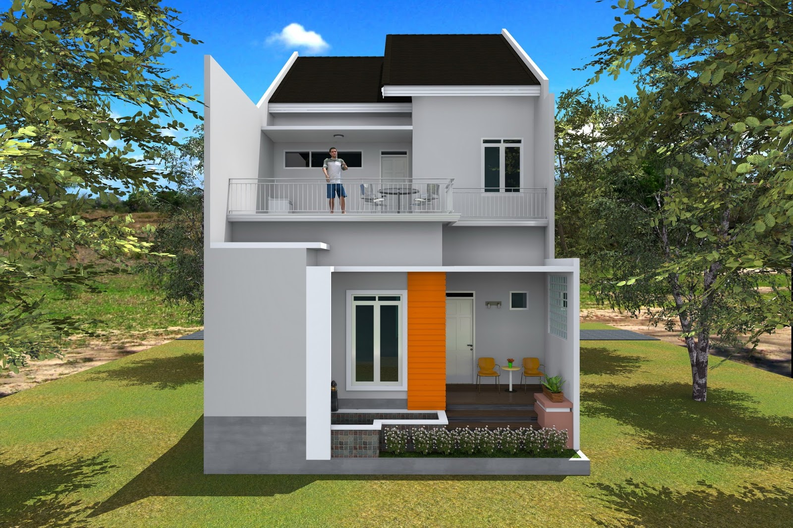 Detail Desain Rumah Sederhana Tingkat 2 Nomer 37