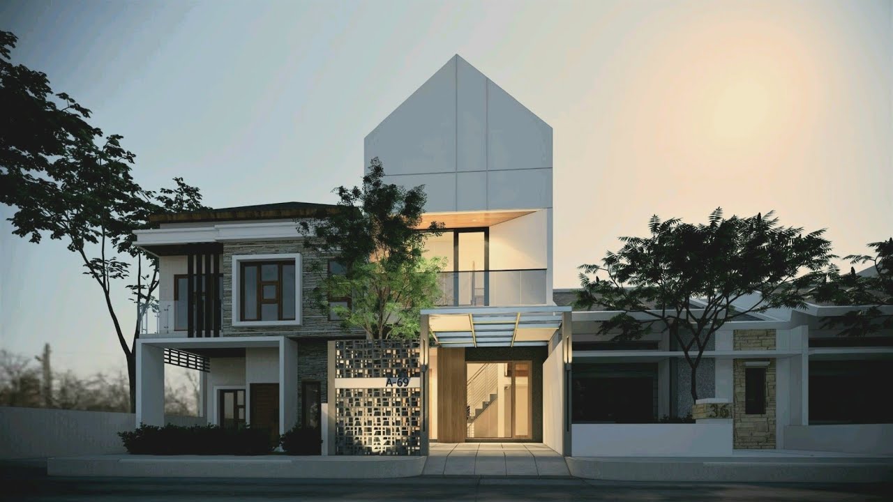 Detail Desain Rumah Split Level Modern Nomer 28