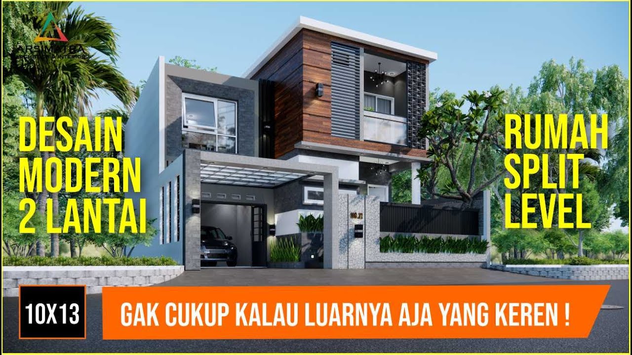 Detail Desain Rumah Split Level Modern Nomer 45
