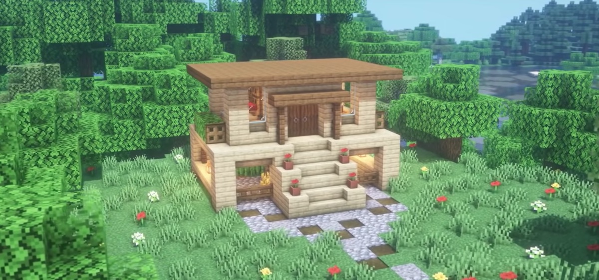 Detail Desain Rumah Survival Minecraft Nomer 26