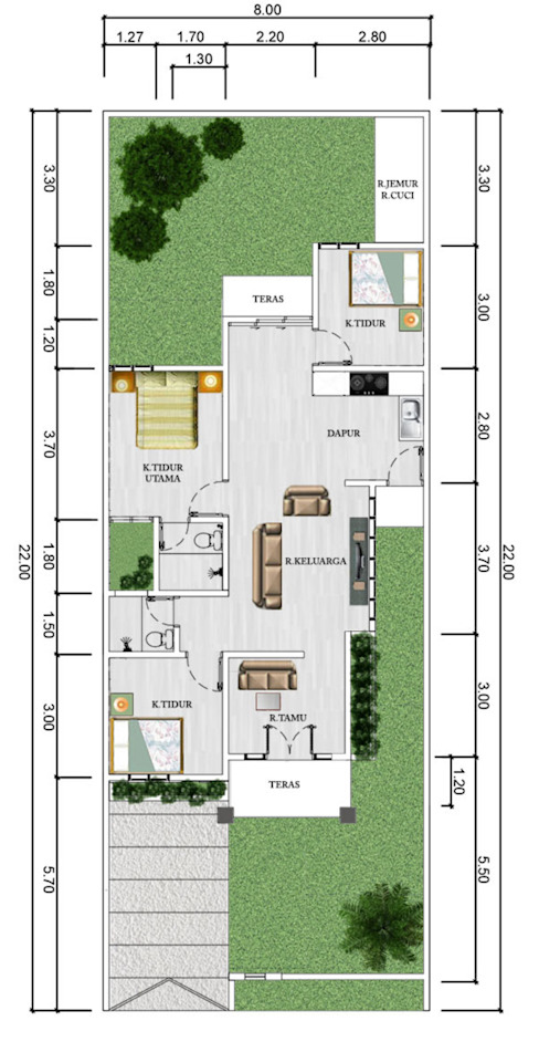 Detail Desain Rumah Tropis Modern Nomer 15