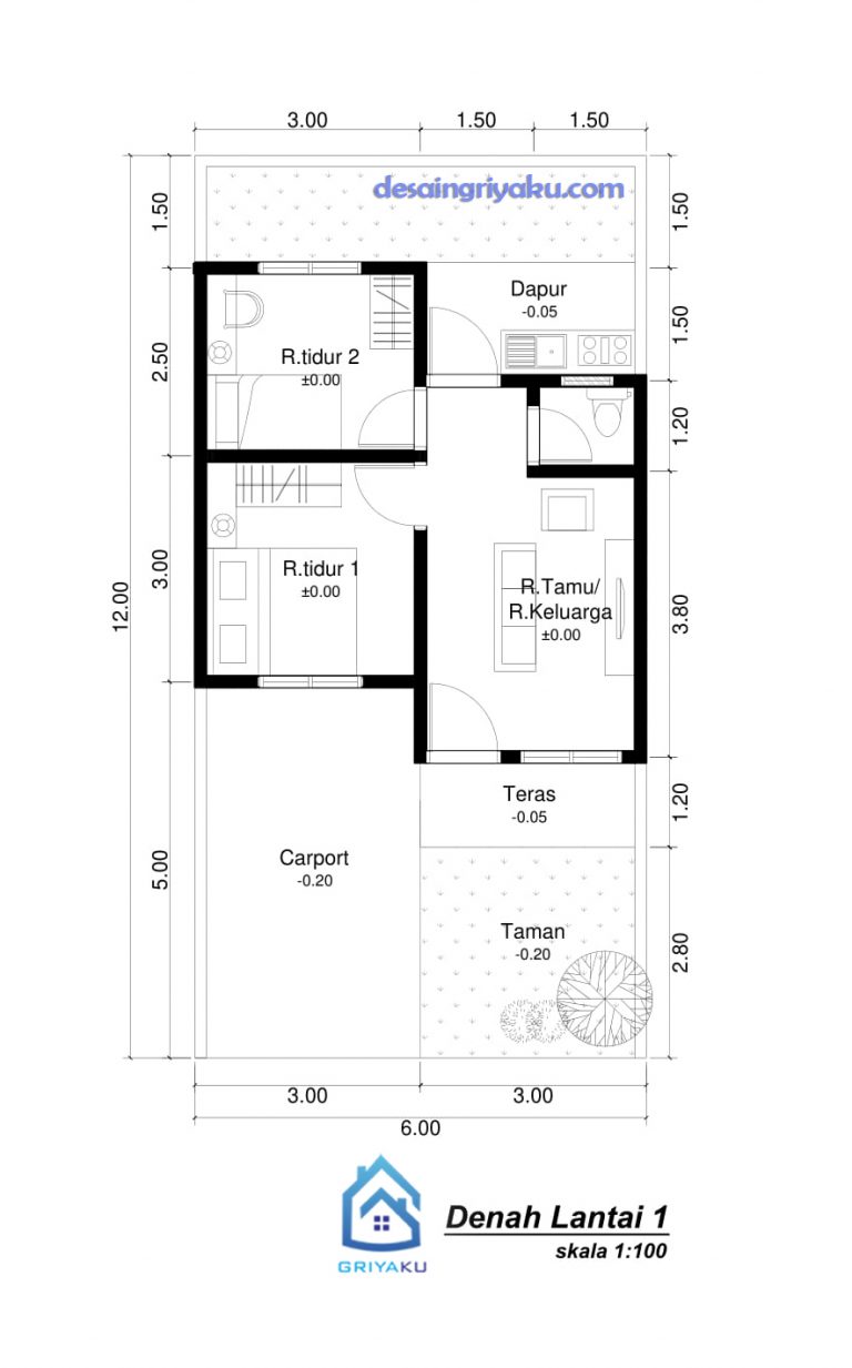 Detail Desain Rumah Type 36 Dengan 1 Kamar Nomer 43