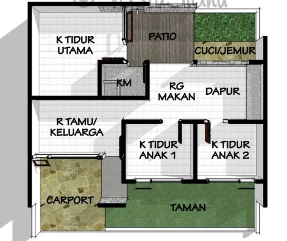 Detail Desain Rumah Ukuran 12x8 Nomer 31