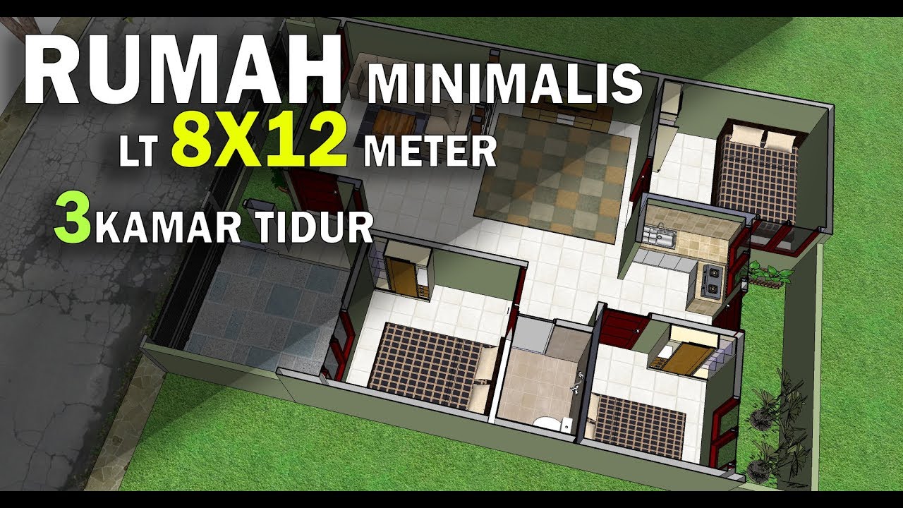 Detail Desain Rumah Ukuran 12x8 Dengan 3 Kamar Tidur Nomer 17