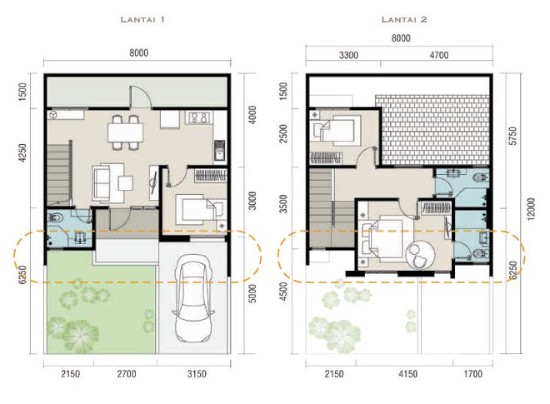 Detail Desain Rumah Ukuran 12x8 Dengan 3 Kamar Tidur Nomer 27