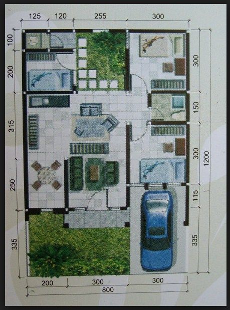 Detail Desain Rumah Ukuran 12x8 Dengan 3 Kamar Tidur Nomer 4