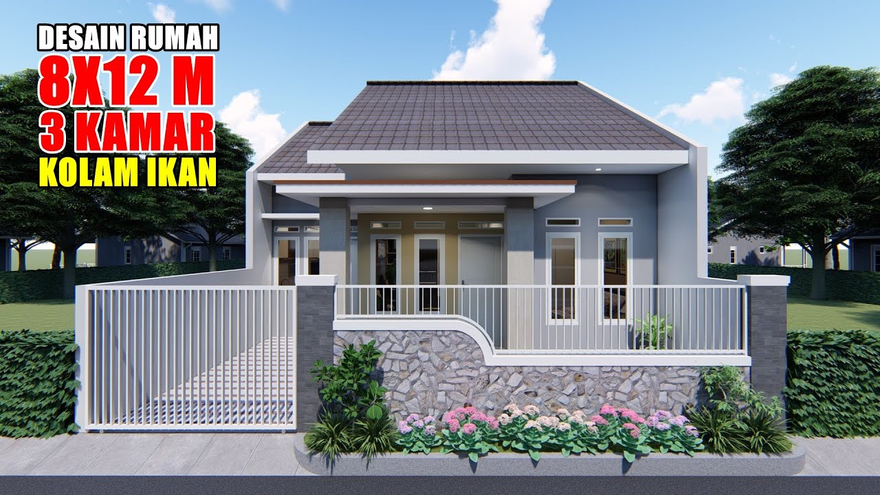 Detail Desain Rumah Ukuran 12x8 Dengan 3 Kamar Tidur Nomer 8